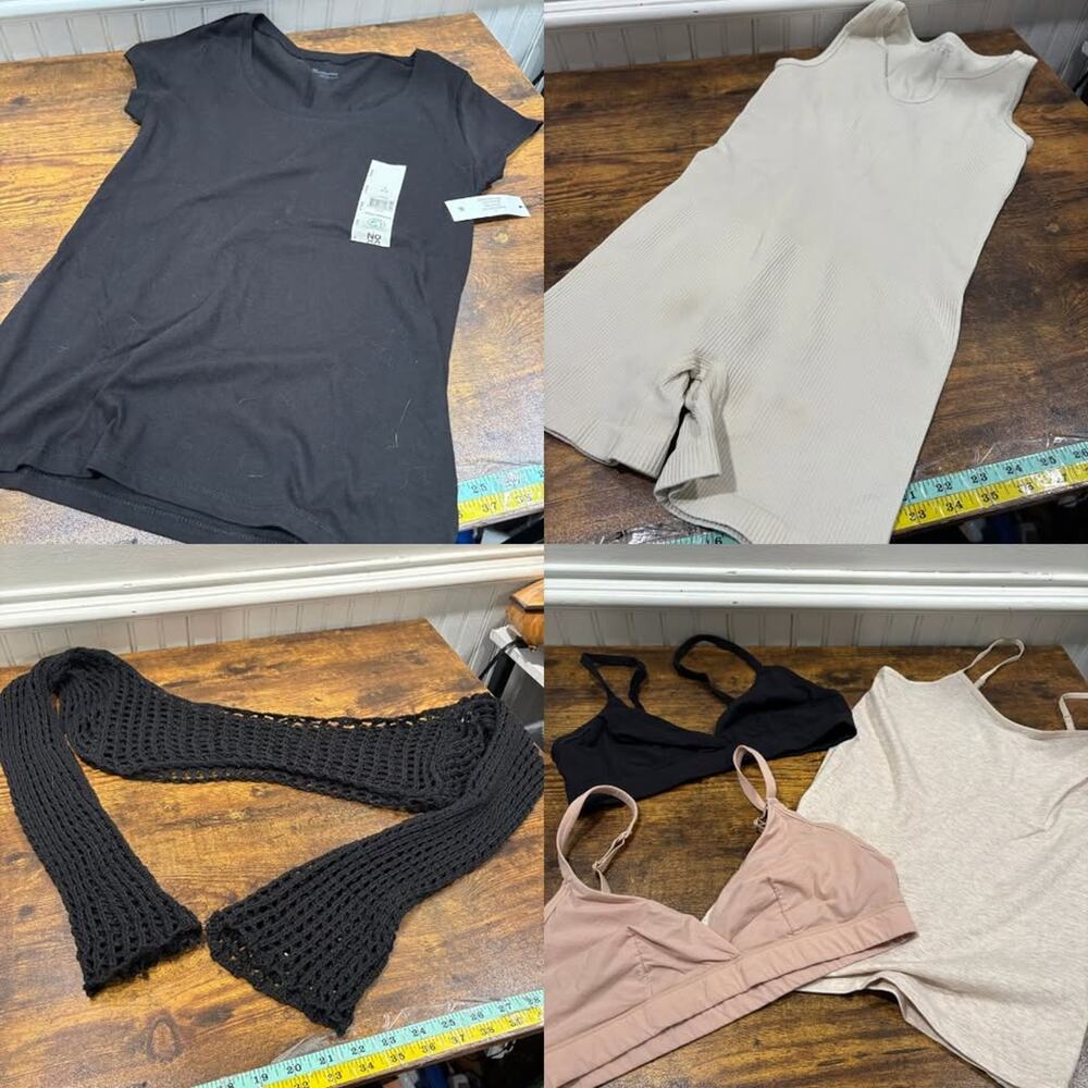 Bundle of Size S/M Clothes (16 Pieces) Tops Pants Bras Neutrals Basics - Picture 3 of 4